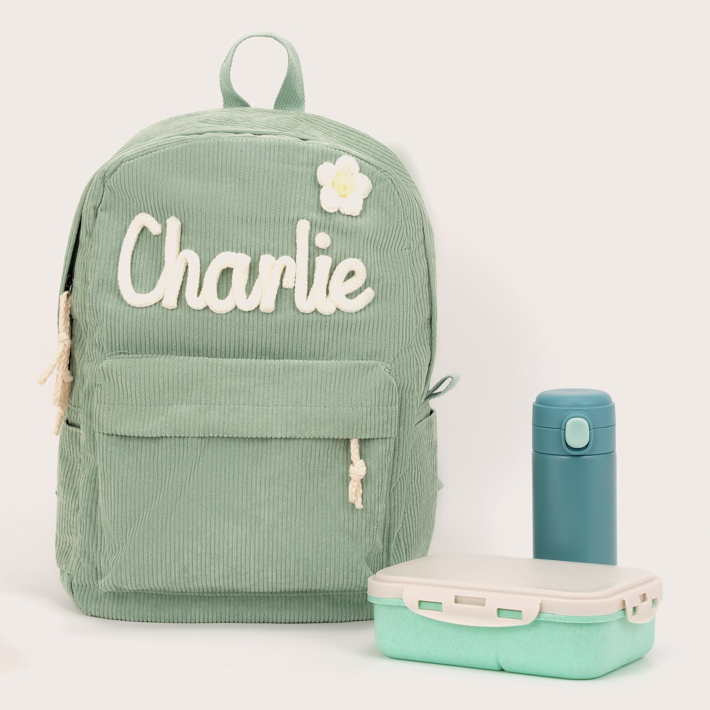 K&C – Personalized Knitted Backpack + Bottle + Lunchbox