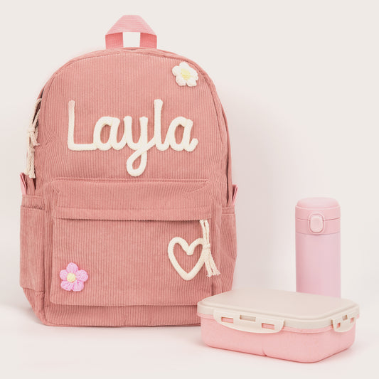 K&C – Personalized Knitted Backpack + Bottle + Lunchbox